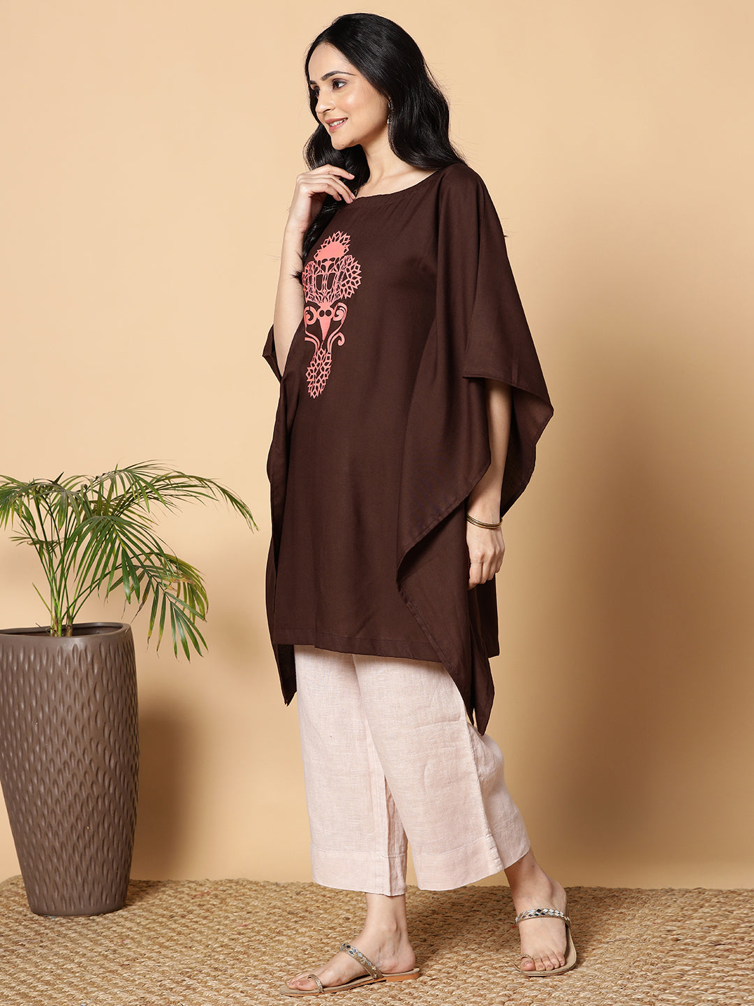 Coffee Kaftan Kurta - Nyara