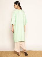 Mint Rayon LongKurta - Olive Green