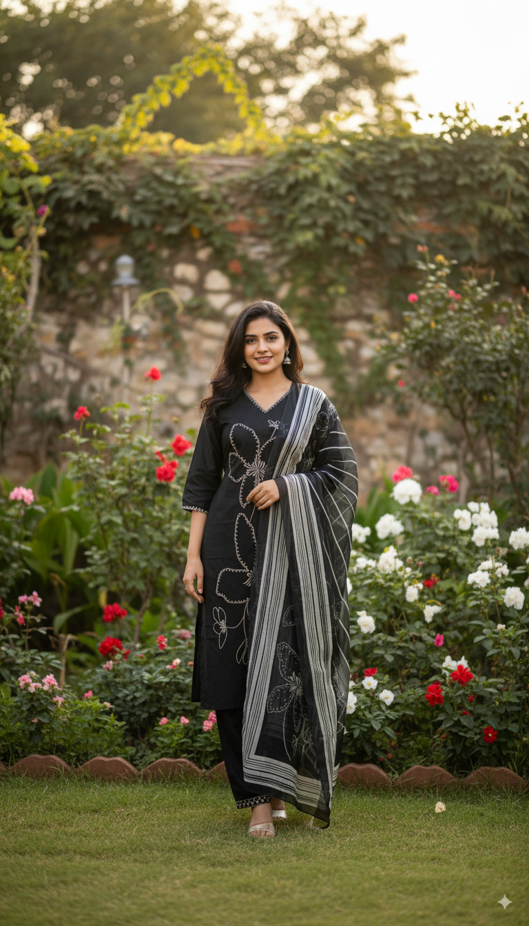 Noir Elegance Kurti Set
$