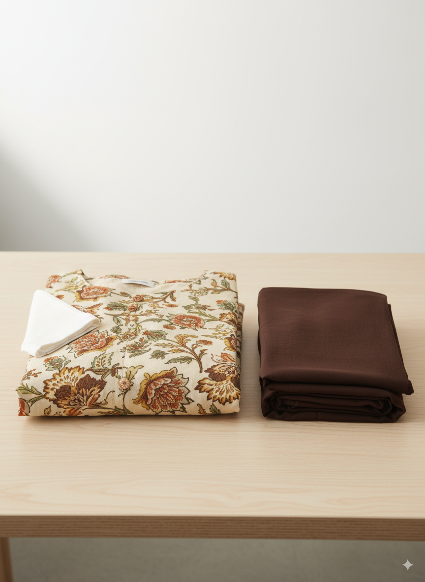 Rosewood Elegance Kurti Set 🌹✨
$