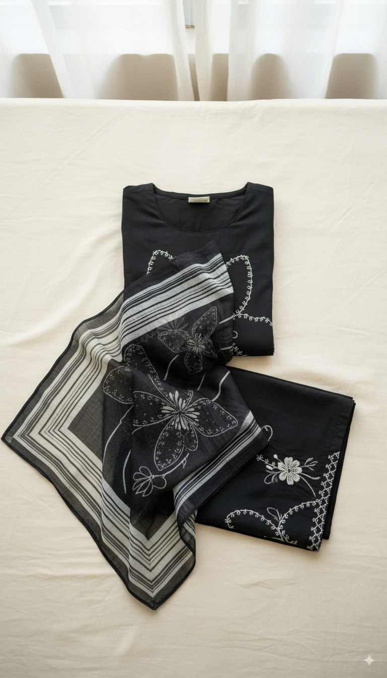 Noir Elegance Kurti Set
$