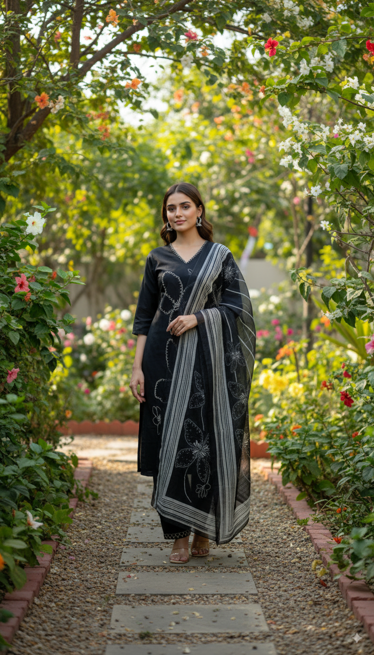 Noir Elegance Kurti Set
$