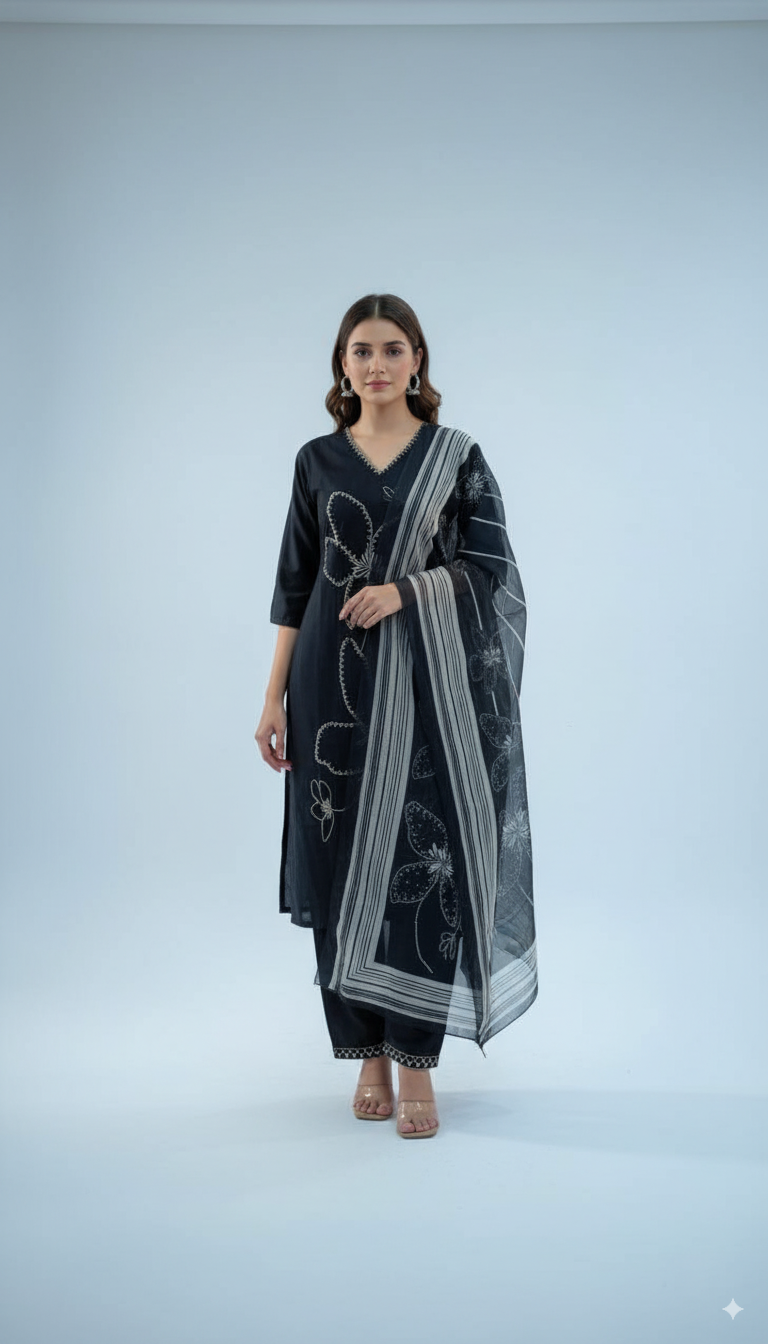 Noir Elegance Kurti Set
$