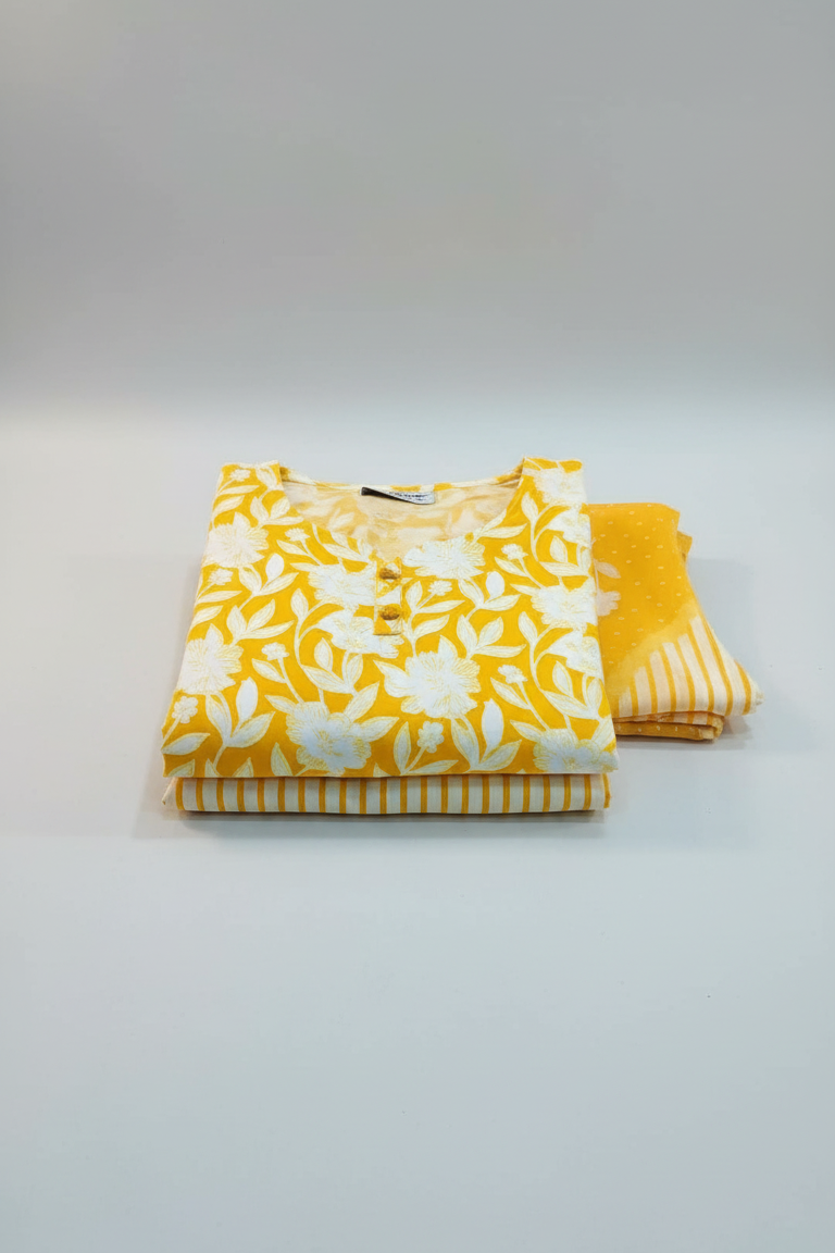 "Golden Bloom Kurti Set"
$