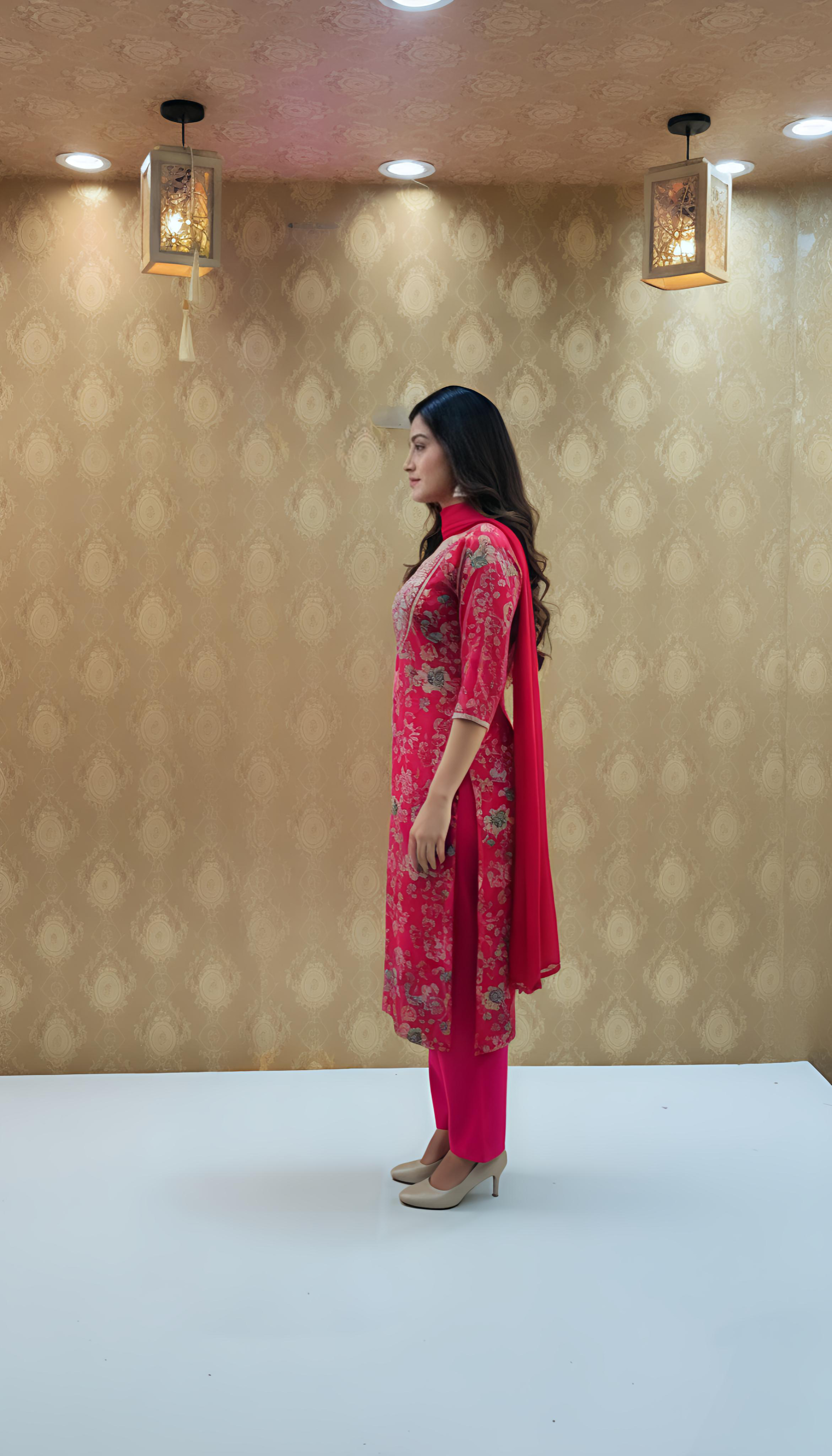 Gulmohar Elegance Kurti Set Pink ✨ $