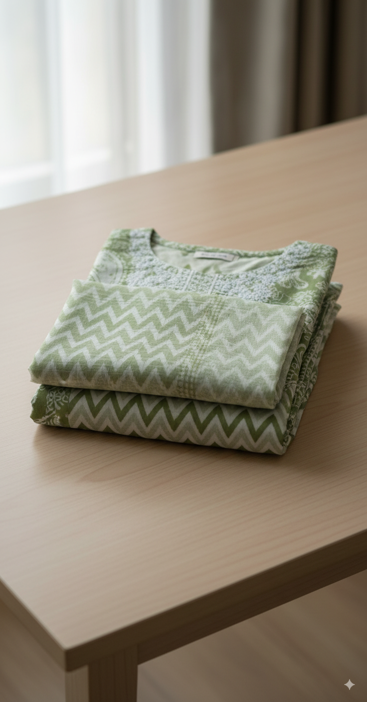 Verdant Elegance Kurti Set $