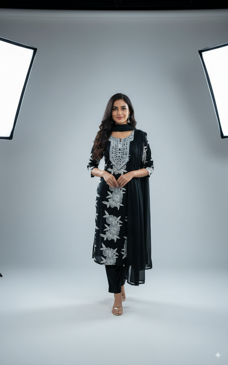 "Noir Élan" Kurti Set
$