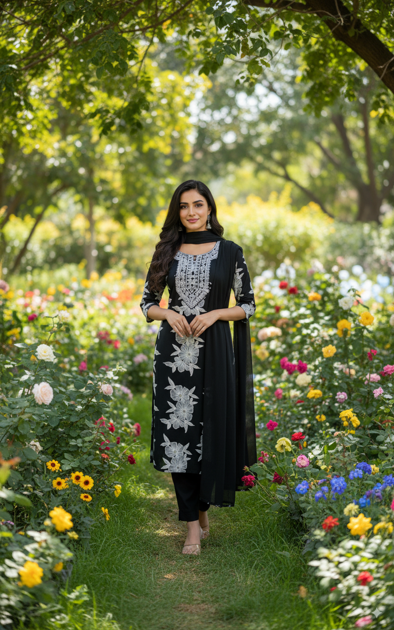 "Noir Élan" Kurti Set
$