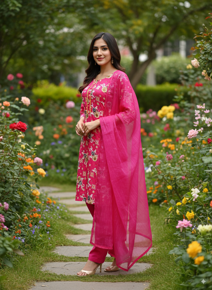 Rose Éclat Kurti Set 🌸$