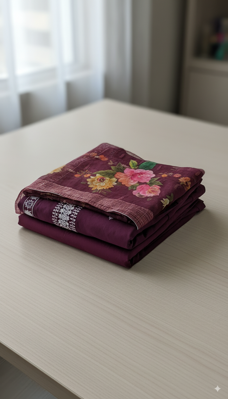 Royal Bloom Maroon Kurti Set"
$