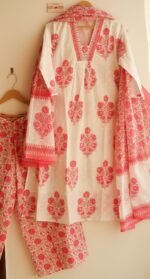 Pink Roses Three piece Cotton Suit Set - Blend of Fun - Image 2