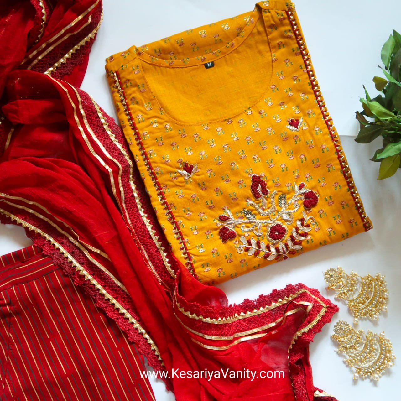IMG-20210413-WA0028.jpg Haldi Ready Mustard-Red Suit - Image 1