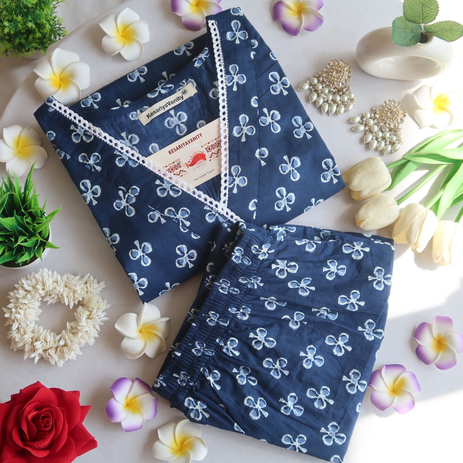 IMG-20240408-WA0046.jpg Indigo Viral Lace Suit Set - Sukoon 3.0 (Slim Fit) - Image 1
