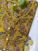 "Aayra" Collared Yellow Cotton Kurta - Image 3