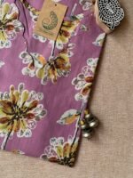"Shifa" Hand Block Printed Scalloped Cotton kurta - Image 4