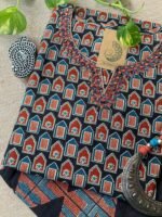 "Jhanroka" Cotton Kurta with Pants (2pc) - Image 5
