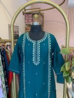 "Simran" hand embroidered Silk Kurta Set(2pc) - Image 4