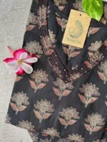"Zubeida" Ajrakh Hand block printed kurta set (2pc) - Image 3