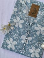 Grey "Lilly" Buttoned Cotton Kurta - XL - Image 3