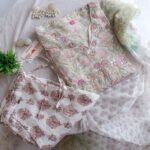 Floral Premium Cotton Suit Set - Cream Yellow