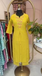 "Rakul" Hand Embroidered Cotton Kurta Set(2pc) - Image 2